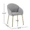 NicBex Upholstered Dining Chairs Set of 2 with Metal Legs for Living Room,Meeting Room,Bedroom - 3 of 4