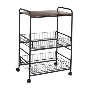 Honey-Can-Do 3 Tier Kitchen Cart with Pull-Out Baskets