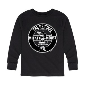 Boys' - Disney - Mickey Mouse Original Badge Long Sleeve Graphic T-Shirt - 1 of 4