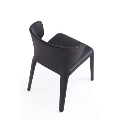 Set of 2 Black Faux Leather Upholstered Dining Chairs