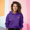 Dalix Rainbow Embroidered Fleece Cropped Hoodie Cold Fall Winter Women - 3 of 4