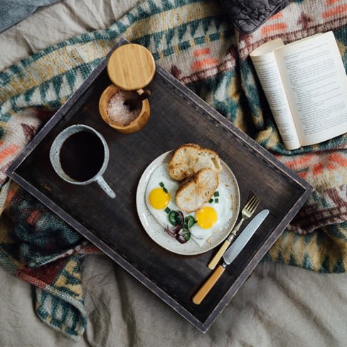 Wooden rustic tray, Serving Tray Handles, Large serving tray, Breakfast  serving tray, Bathroom Tray, Farmhouse Tray, wood Coffee Table Tray