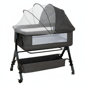 Foalom Baby Bassinet 3 in 1 Baby Bassinet Bedside Sleeper, Easy Assemble Amd Folding Portable Baby Cradle - 1 of 4