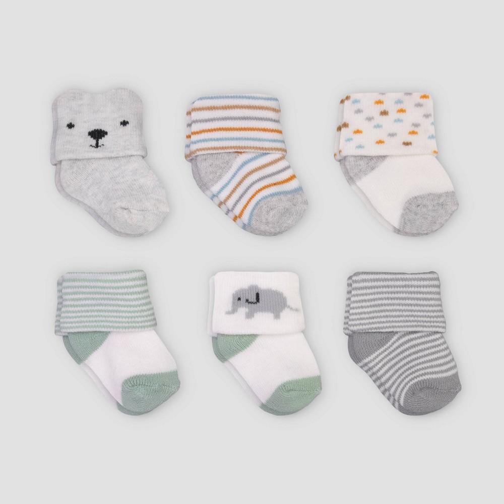 Carter's Just One You Baby Boys' 6pk Alt Terry Socks - 0-3M, One Color