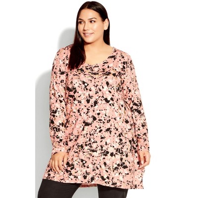Avenue Women's Plus Size Leisure Button Tunic