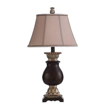 Winthrop Table Lamp Dark Brown with Khasi Silver Finish - StyleCraft