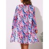 INSPIRE CHIC Women's Strappy Floral Printed Ruched Long Sleeve Robe Cover Up BoyShorts Bottoms Swimwear Bikini Sets 3 Pieces - 4 of 4