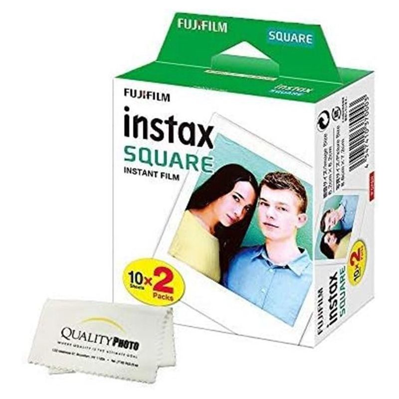 Fujifilm Instax Square Instant Film - 20 Exposures - for use with The Fujifilm instax Square Instant Camera + Quality Photo Microfiber Cloth, 1 of 4