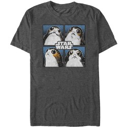 STAR WARS Maglietta Uomo Big & Tall Last Jedi Ghost PORG, Maniche Corte, Nera, Taglia X-Large