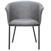 Dining Chair 30.9"H Gray – Faux Leather Upholstery with Black Steel Frame by Zuo Modern - 3 of 4