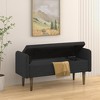 CAVINAS Teddy Fabric Pull-Open Top Ottoman Bench with Wood Legs,Rectangular Storage Ottoman for Living Room - 2 of 4