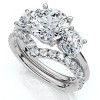 Pompeii3 Certified 2 1/2Ct Athena Engagement & Wedding Ring Set 14k Gold or Pt Lab Created - 3 of 4
