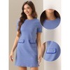 INSPIRE CHIC Women's Work Short Sleeve Vintage Houndstooth Pencil Sheath Dress - 2 of 4