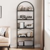 Open Bookshelf, 5-Tier Arched Display Racks, 70.8 Inch Freestanding Bookshelves with Metal Frame, Tall Storage Rack Organizer for Bedroom Living Room - 4 of 4