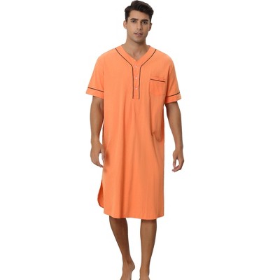 Lars Amadeus Men's Short Sleeves Henley Neck Comfy Sleeping Nightshirts