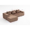 Grungis Comfy Corduroy Sofa Couch with 4 Seaters,U Shape Sectional Sofa with All-Compressed Design,Modern Sofa for Living Room Furniture - 4 of 4