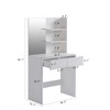 NicBex Vanity Desk with Mirror Small Vanity with Mirror, Compact Makeup Vanity with 2 Drawers, 3 Open Shelves for Apartment, White - 3 of 4