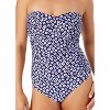Women's Shibori Geo Twist Front Shirred One Piece Swimsuit - 3 of 4