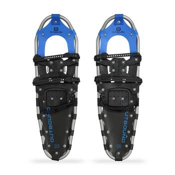 Outbound Men & Women's Lightweight 28 x 8" Adjustable Aluminum Frame Snowshoes with Posi Lock Binding for Secure Fit, Glove Like Binding, Black/Blue