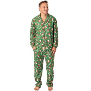 Elf The Movie Mens' Film OMG! Santa! I Know Him! Sleep Pajama Set Green - 1 of 3