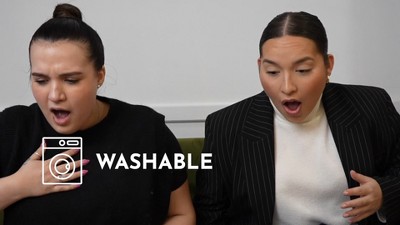 Cream and Dark Gray Striped Washable Synthetic Area Rug 8' x 10'