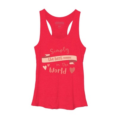 Women's Design By Humans Mother's Day Simply the Best Mom Banner By BoogieCreates Racerback Tank Top