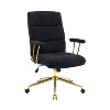 Okak Modern Fleece Office Chair with Goden Frame, 360 Swivel Comfy Chair with Adjustable Height and Wheels, Desk Chair for Study, Reading Room - 2 of 4