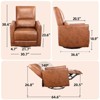 360° Swivel Rocking Chair, PU Leather Recliner Chair, Reclining Chairs for Adults with Lumbar Support - 3 of 4
