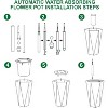 Planters Set of 2, Flower Pot Outdoor and Indoor, with 2 Trays and a Water Level Monitor and Wheels for Patio, Porch, Living Room,  Office - 3 of 4