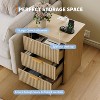 RONSHIN Fluted Nightstand with Charging Station, 2/3 Drawers Storage, Metal Handles & Rounded Corners for Safety, Side Table for Bedroom Living Room - 2 of 4