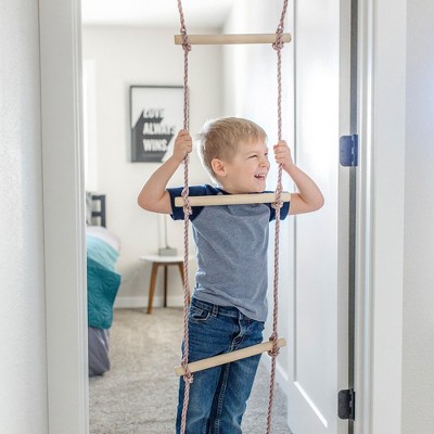 Blue and Red 4-Piece Indoor Doorway Gym Set for Kids
