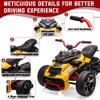 Jojoka 12V Ride On ATV Electric Motorcycle Battery Powered 3 Wheeler w/Led Lights,High & Low Speed,Horn,Music,USB,Treaded Tires - 3 of 4