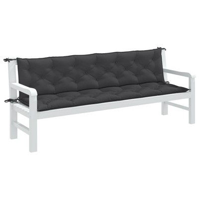 vidaXL Garden Bench Cushions 2 pcs Melange Anthracite 78.7"x19.7"x2.8" Fabric