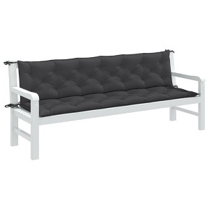 vidaXL Garden Bench Cushions 2 pcs Melange Anthracite 78.7"x19.7"x2.8" Fabric - 1 of 4