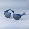Men's Thick Retro Browline Square Sunglasses - Goodfellow & Co™ Blue - 2 of 2