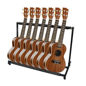 Multi Guitar Stand Rack 7 Holders Foldable Guitar Stand Display Rack with No-Slip Rubber Padding Storage for Home Band Stage Bass Acoustic - 1 of 4