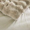 Home Mart Goods 4 Piece Taupe Beige Solid Textured Faux Fur Soft Plush Comforter Set - 3 of 4