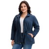 Agnes Orinda Women's Plus Size Lightweight Zipper Drawstring Waist Long Sleeve with Pockets Utility Fashion Jackets - 2 of 4