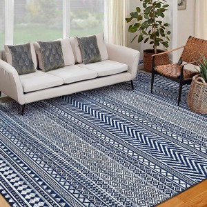 TROPOW Washable Area Rugs, Vintage Oriental Rug, Low Pile Stain Resistant Carpet with Non-Slip Backing, Stain Resistance Rug for Bedroom Dining Room - 1 of 4