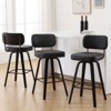 Bekrvio 26"/29” Swivel Bar Stools Set of 3, Upholstered Faux Leather Barstools with Back, Bar Chairs Island Stools for Kitchen Counter - 4 of 4