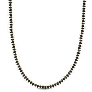 EVERLY JEWELRY | Yellow Plated Sterling Silver 44 1/2 CT TGW Synthetic Black Pear Cut Spinel Tennis Necklace - 18 in - 1 of 4