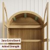 72" Tall Kitchen Pantry Cabinet with Wood/Glass Doors & Drawers, Wood Arch Storage Shelves, Farmhouse Freestanding Large Cupboard for Dining - 3 of 4