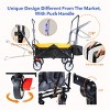 YONWAY All-Terrain Folding Collapsible Utility Wagon,with Push Bar Portable Heavy Duty 150 Lbs Capacity Cart Buggy for Beach,Garden,Park - 2 of 4