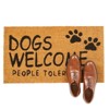 Juvale Dog Coir Doormat, Dogs Welcome People Tolerated, Natural Outdoor Door Mat for Porch (30 x 17 In) - 3 of 4