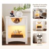 Bestier Nightstands Set of 2 with Charging Station, Modern LED End Table Bedside Table with Drawer for Bedroom & Living Room - 3 of 4