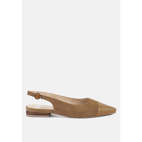 Обувь Rag & Co Womens Uwaha Genuine Leather & Real Suede Slingback Flats 9
