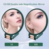 Mber Hand Mirror For Makeup Mirror 2-Sided 1X 10X Magnifying Mirror, Travel Mirror With Stand, Foldable Handheld Mirrors with Handle, Green - 2 of 4