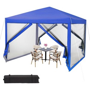 10 x 10 FT Pop Up Canopy, Party Tent with Mosquito Netting, Height Adjustable Instant Sun Shade, Portable Screen Shelter for Parties, Camping, Events - 1 of 4