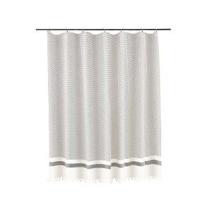 Olive & Linen Pixel Shower Curtain - 1 of 4