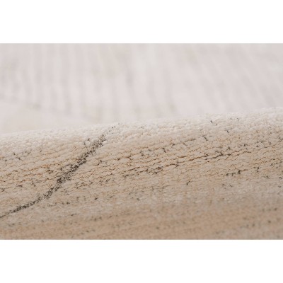 Ivory Geometric Rectangular Stain-Resistant Synthetic Area Rug